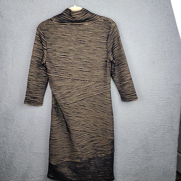 Sara Campbell Midi Wool Blend Cowl Neck Sweater Dress Striped Cozy Trending - Picture 13 of 13